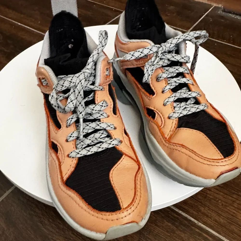 Brandblack Sneakers | Orange-pink & Black Chunky Sole | Size 5.5